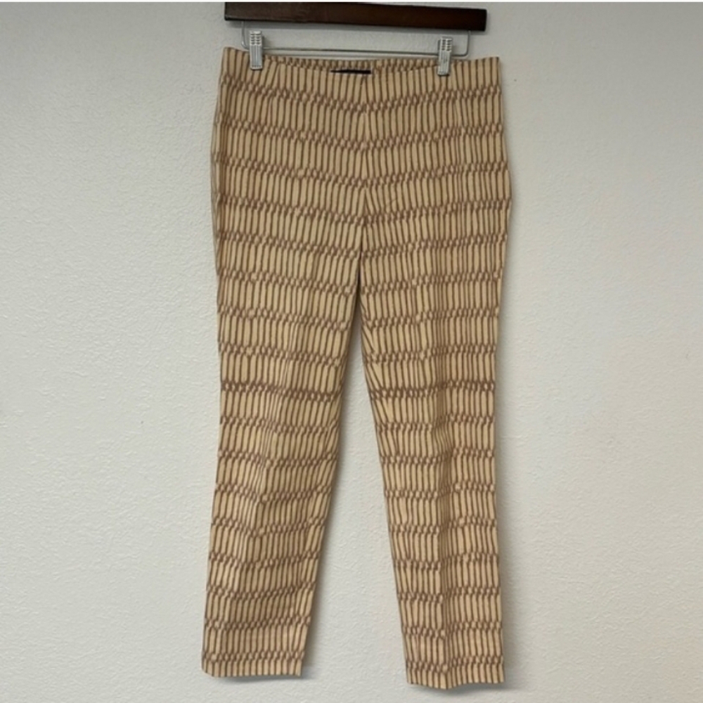 Lafayette 148 Stanton Tan Patterned Pants Sz 6 NWOT
